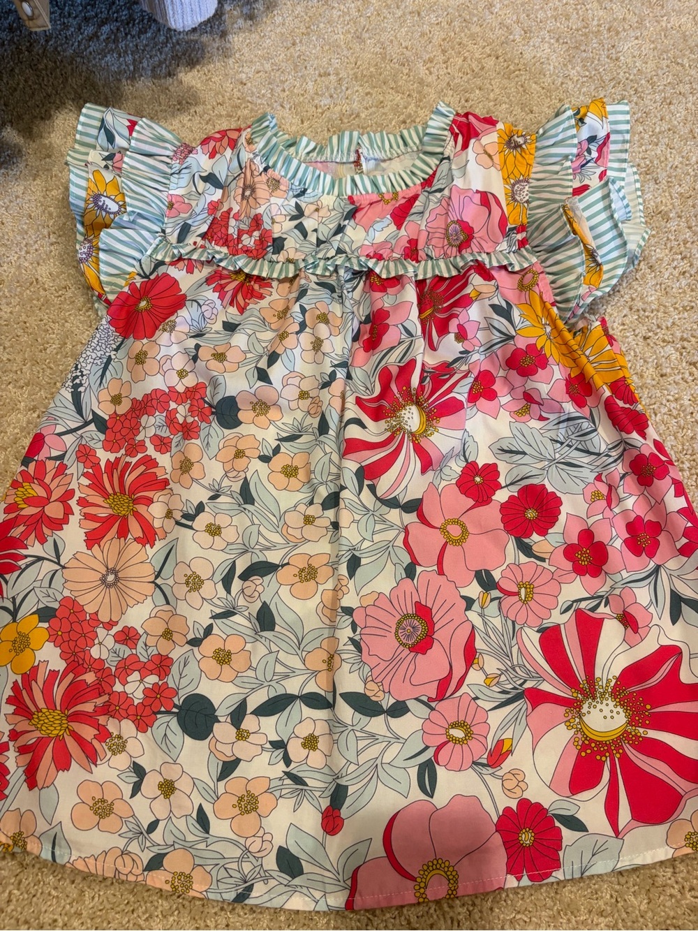 Women’s Floral Ruffle Top - Pink Multi